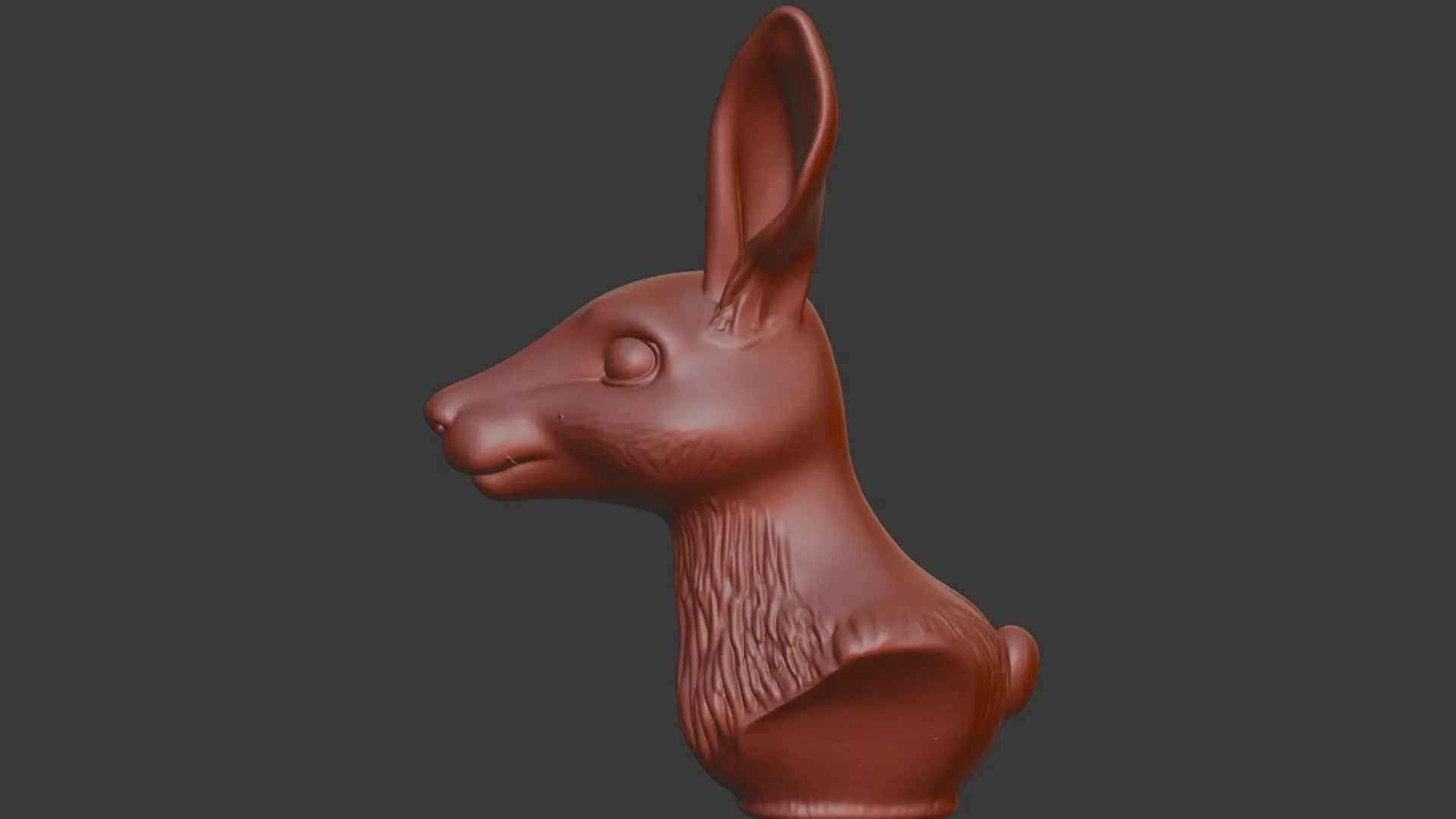 Hare Head Bust 3D Model - STL Printable Wildlife Sculpture 3D print model_3