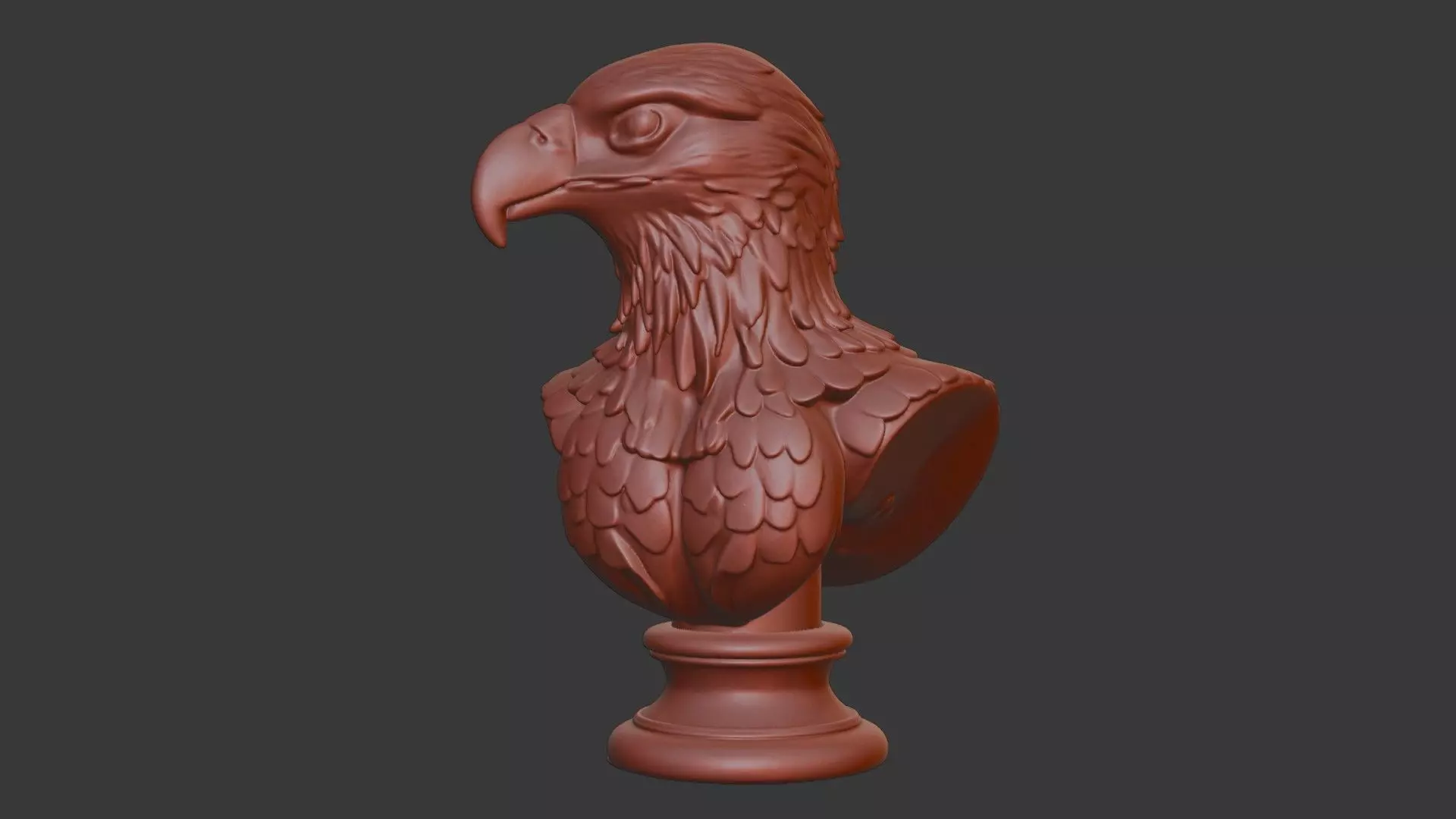 Hawk Head Bust 3D Model - STL Printable Bird of Prey Sculpture 3D print model_2