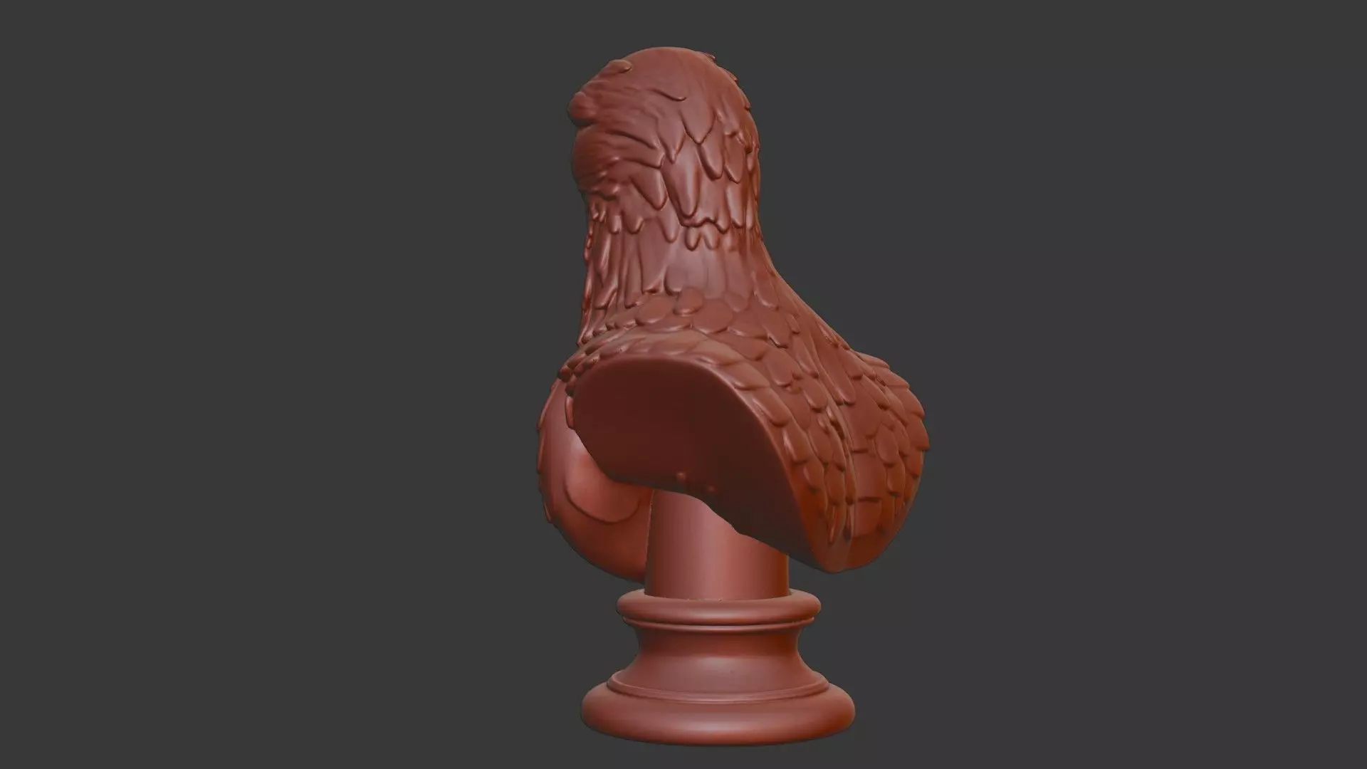 Hawk Head Bust 3D Model - STL Printable Bird of Prey Sculpture 3D print model_3