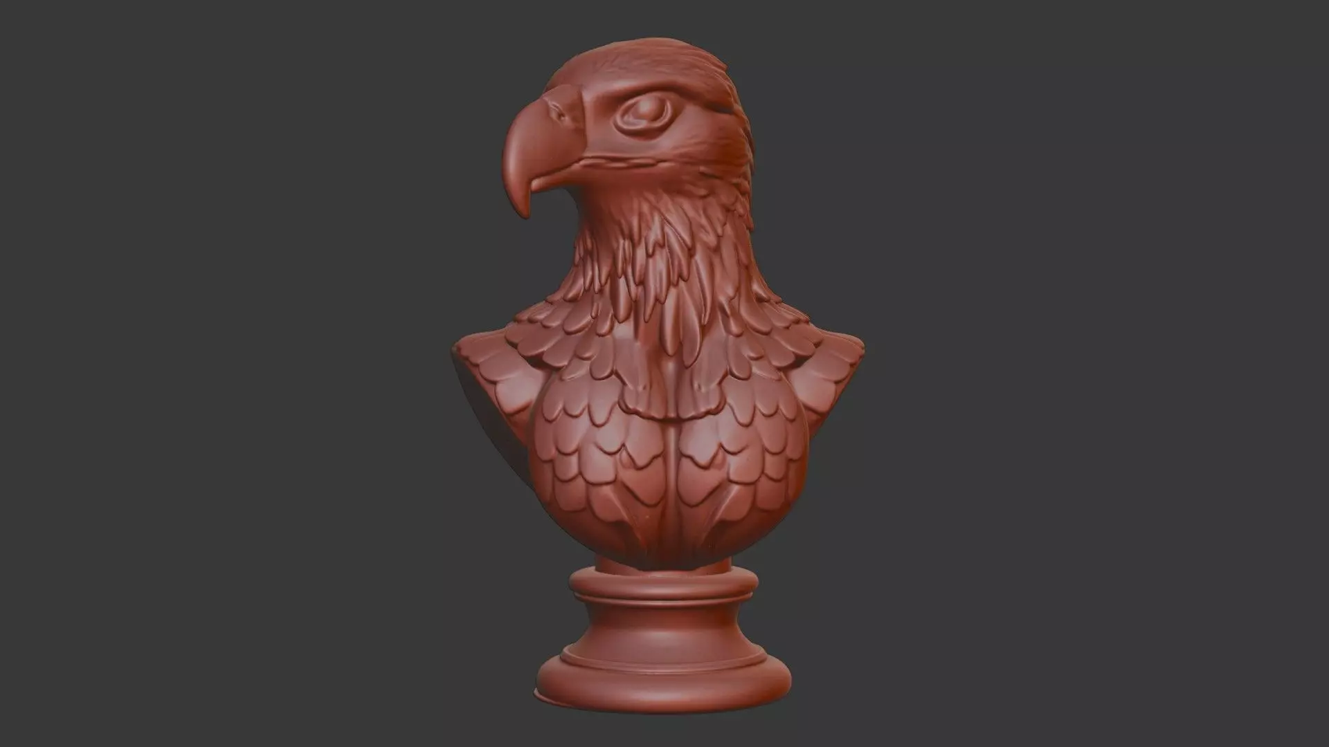 Hawk Head Bust 3D Model - STL Printable Bird of Prey Sculpture 3D print model_1