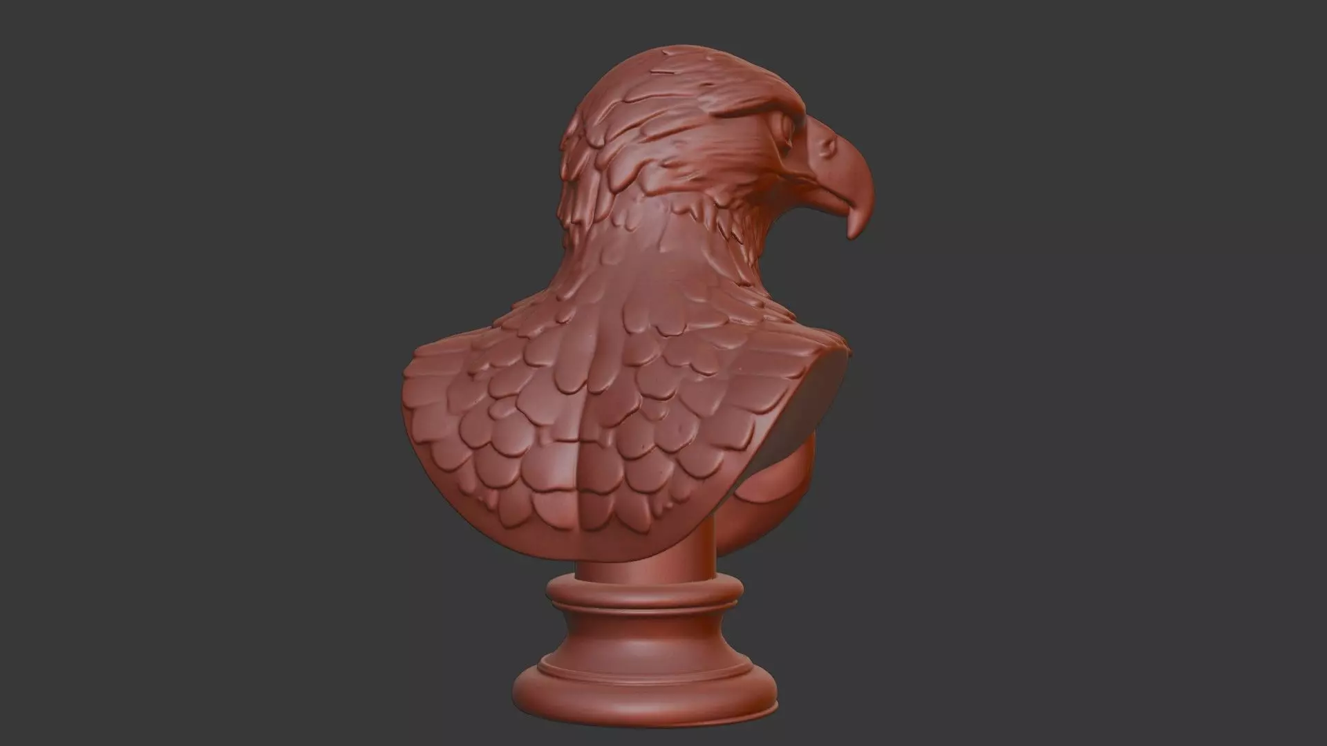 Hawk Head Bust 3D Model - STL Printable Bird of Prey Sculpture 3D print model_5
