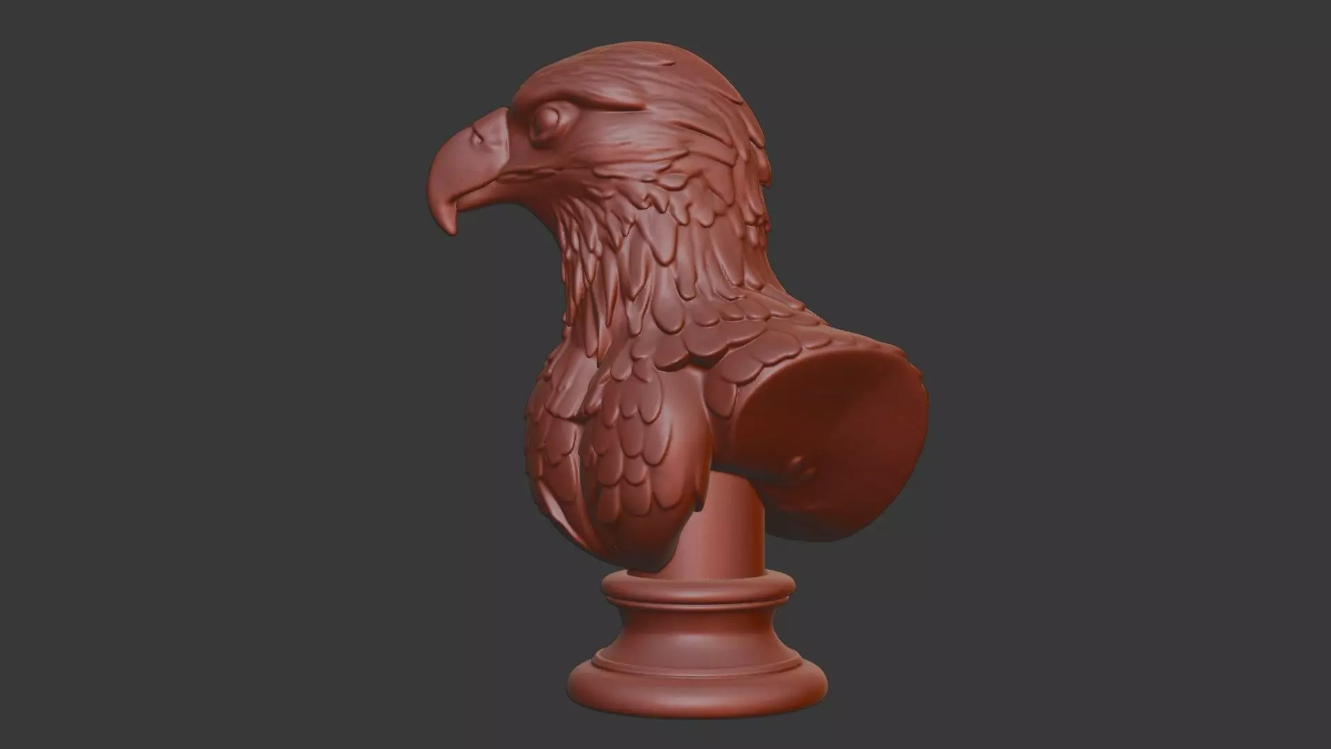 Hawk Head Bust 3D Model - STL Printable Bird of Prey Sculpture 3D print model_7