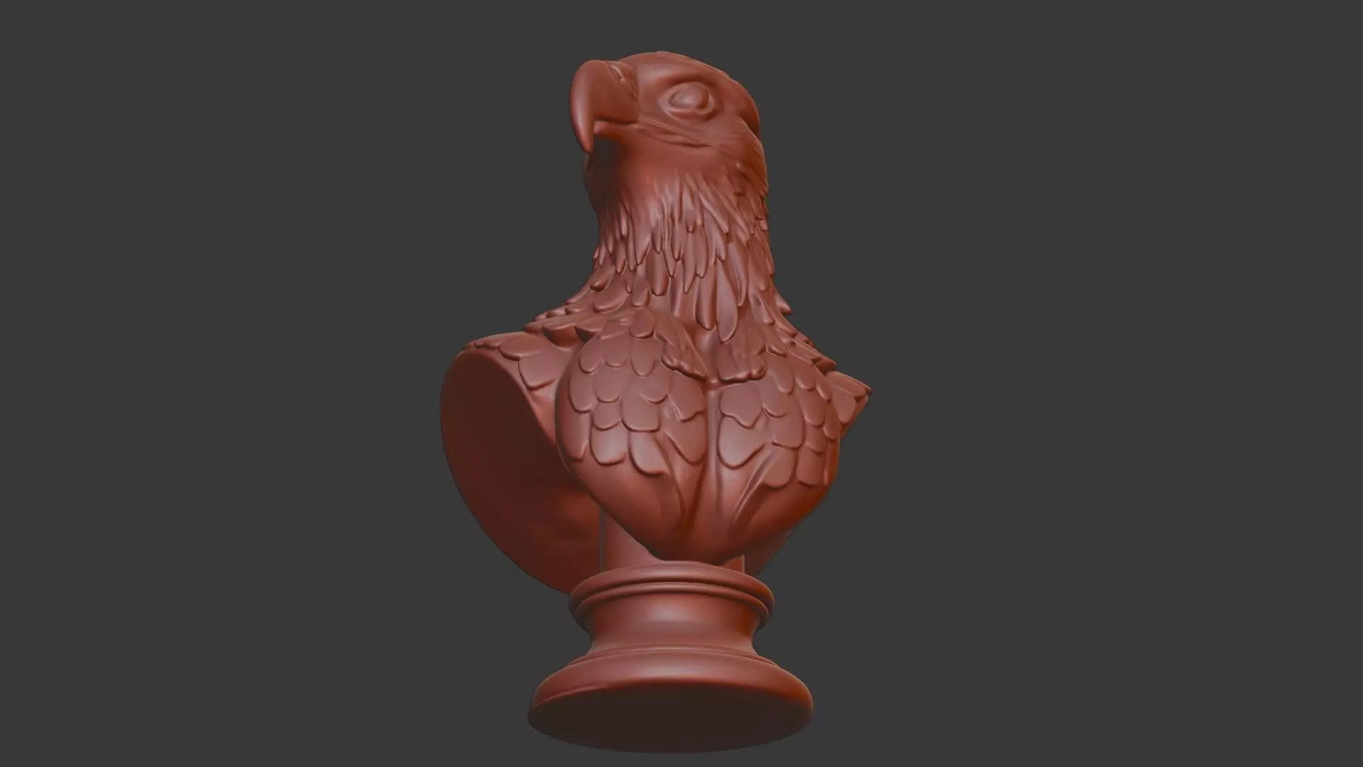 Hawk Head Bust 3D Model - STL Printable Bird of Prey Sculpture 3D print model_6