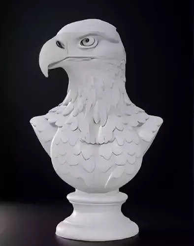Hawk Head Bust 3D Model - STL Printable Bird of Prey Sculpture