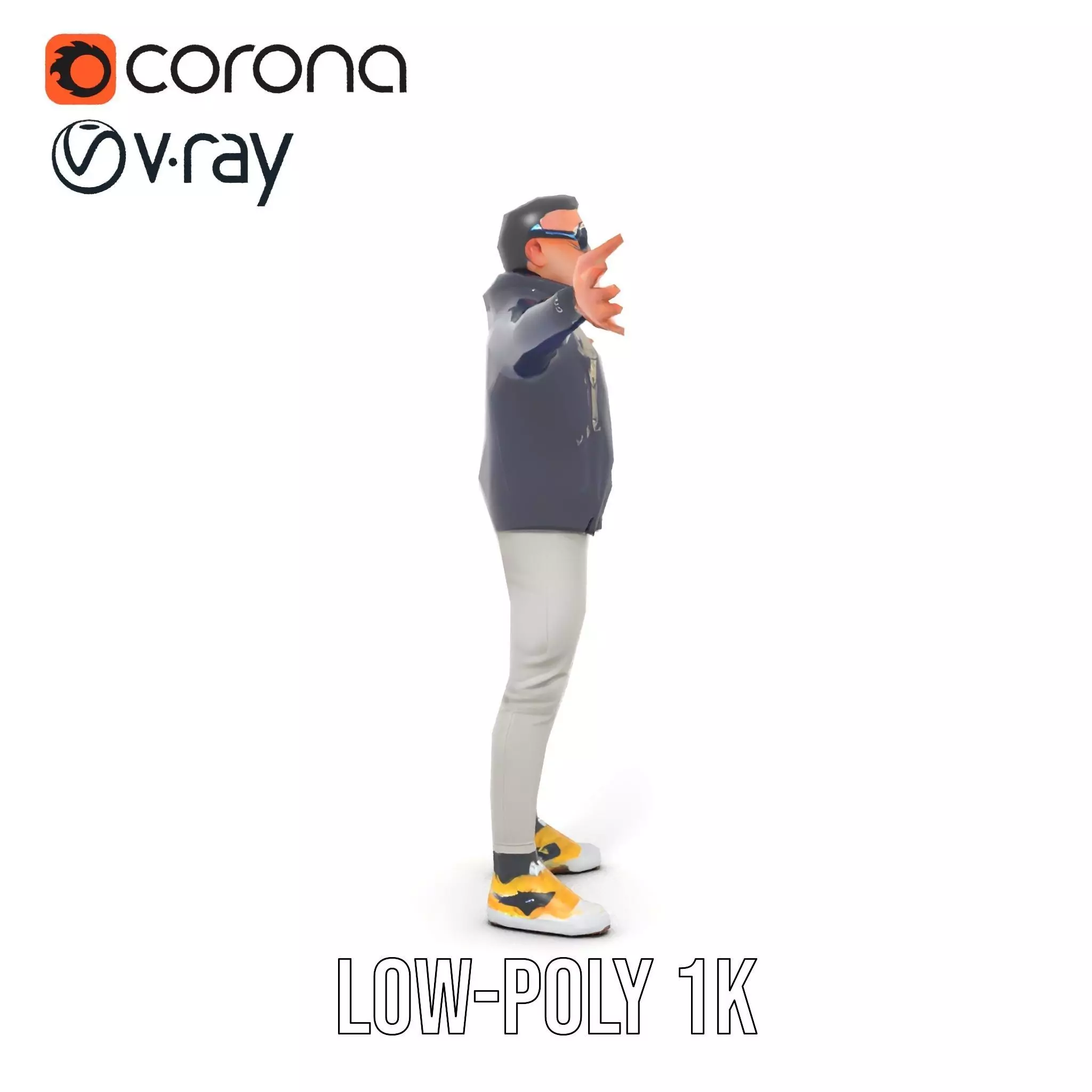 Stylish Casual Outfit model pack Low-poly 3D model_14