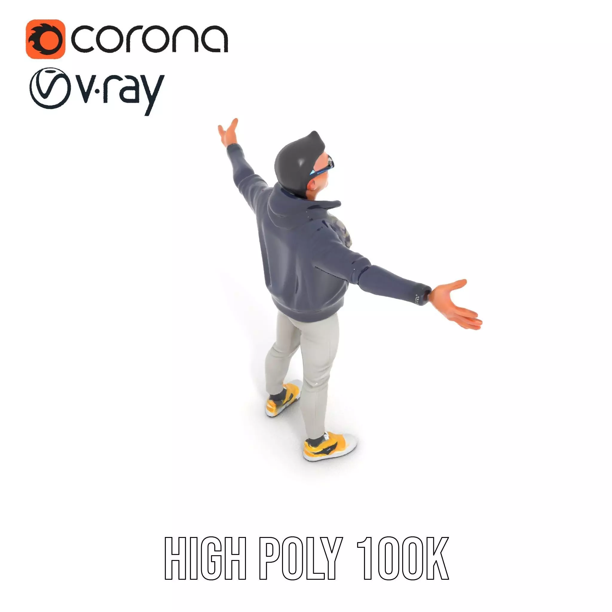 Stylish Casual Outfit model pack Low-poly 3D model_21