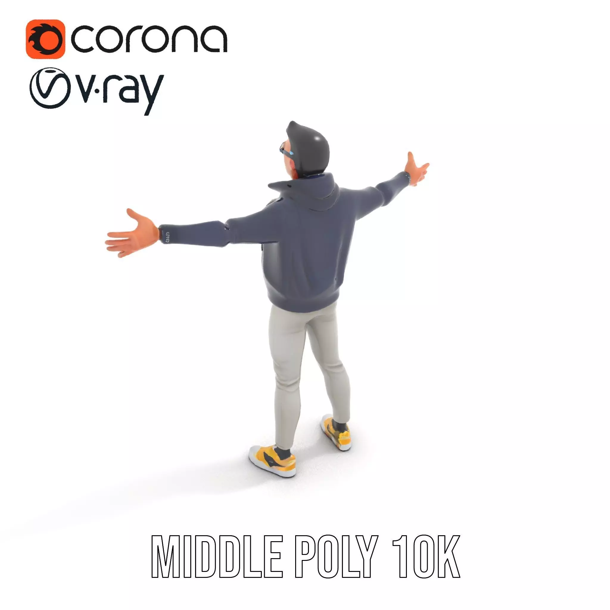 Stylish Casual Outfit model pack Low-poly 3D model_10