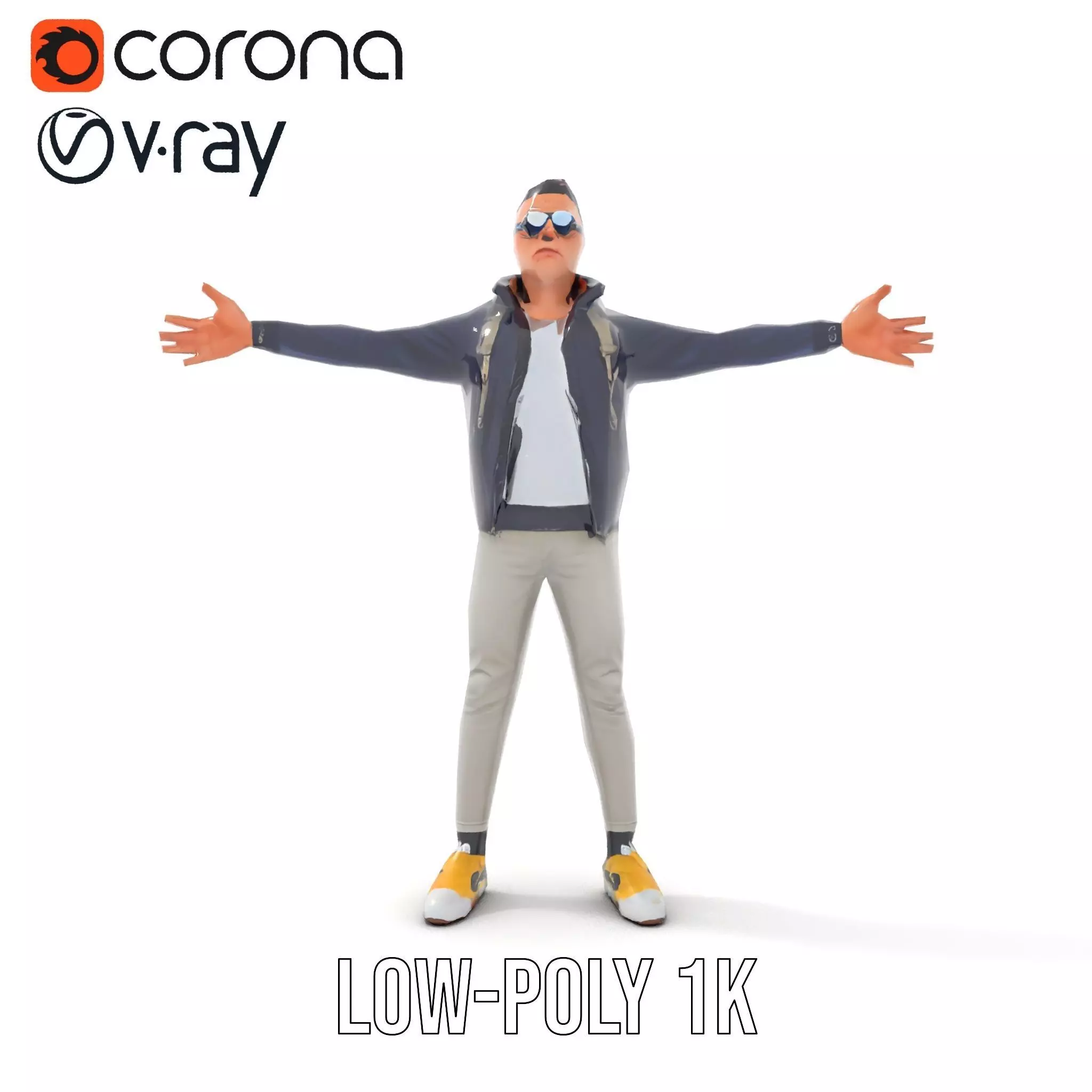 Stylish Casual Outfit model pack Low-poly 3D model_28