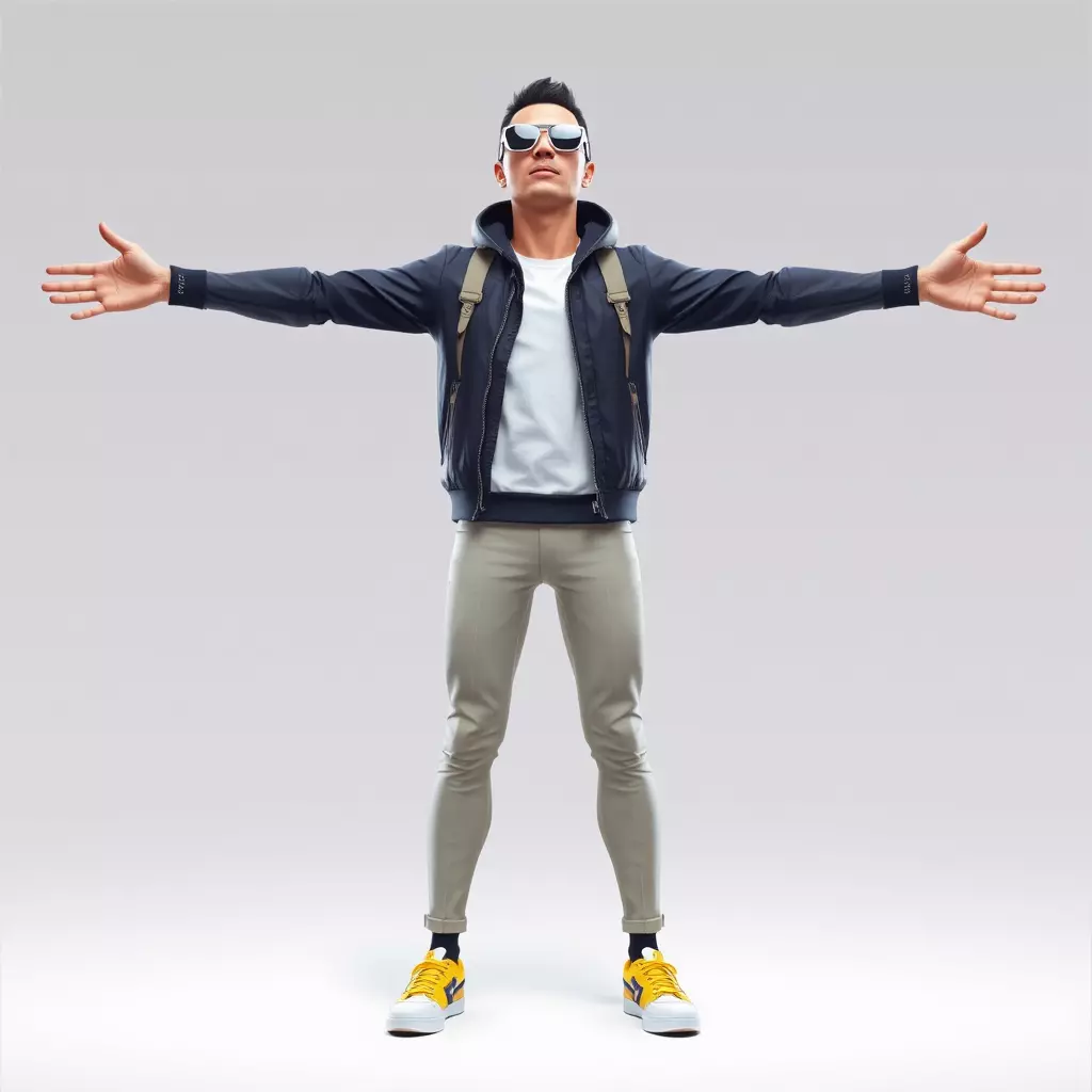 Stylish Casual Outfit model pack Low-poly 3D model_3