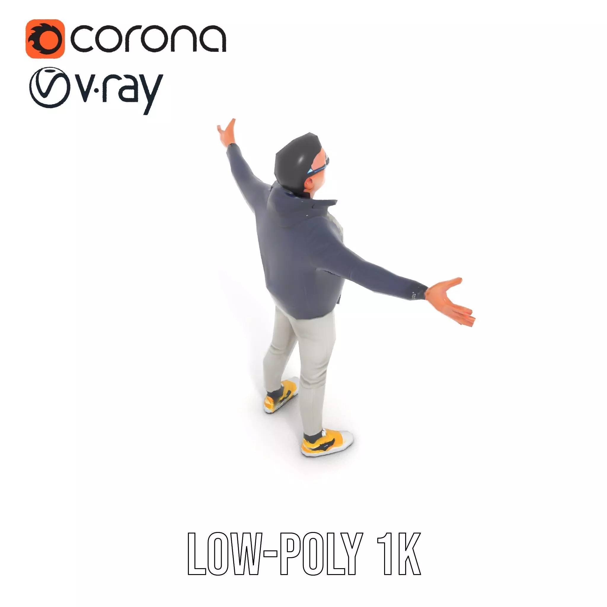 Stylish Casual Outfit model pack Low-poly 3D model_9