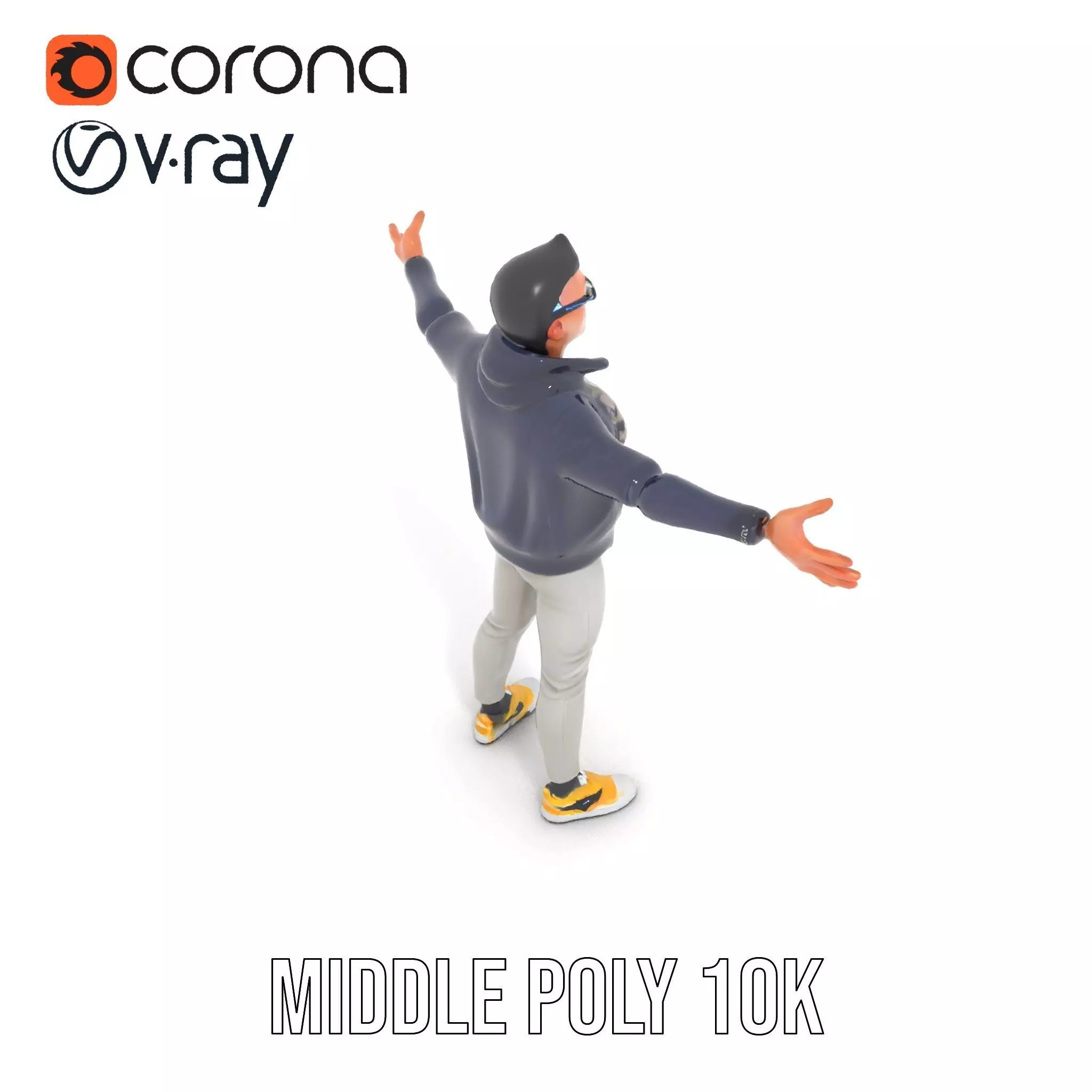 Stylish Casual Outfit model pack Low-poly 3D model_6