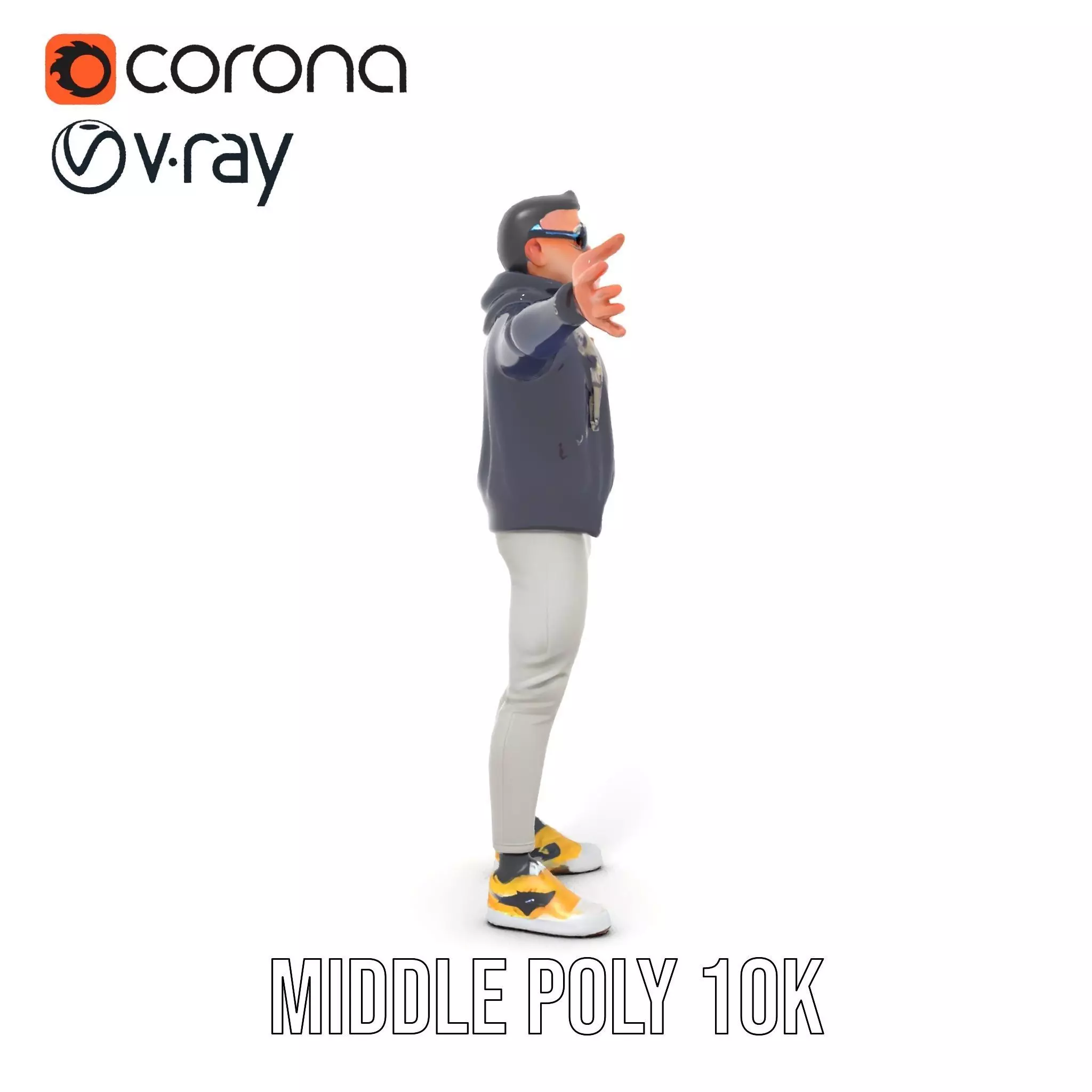 Stylish Casual Outfit model pack Low-poly 3D model_19