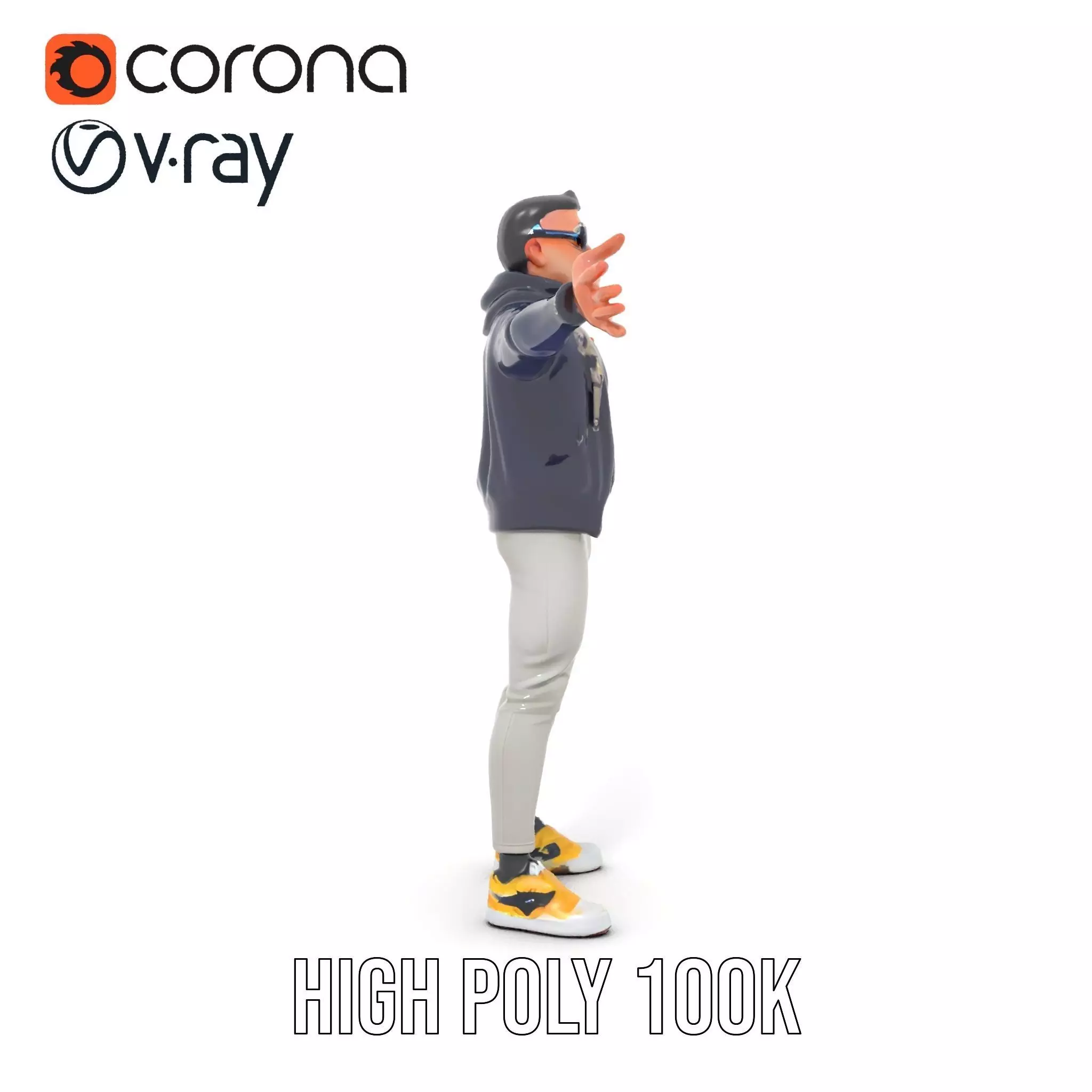 Stylish Casual Outfit model pack Low-poly 3D model_24