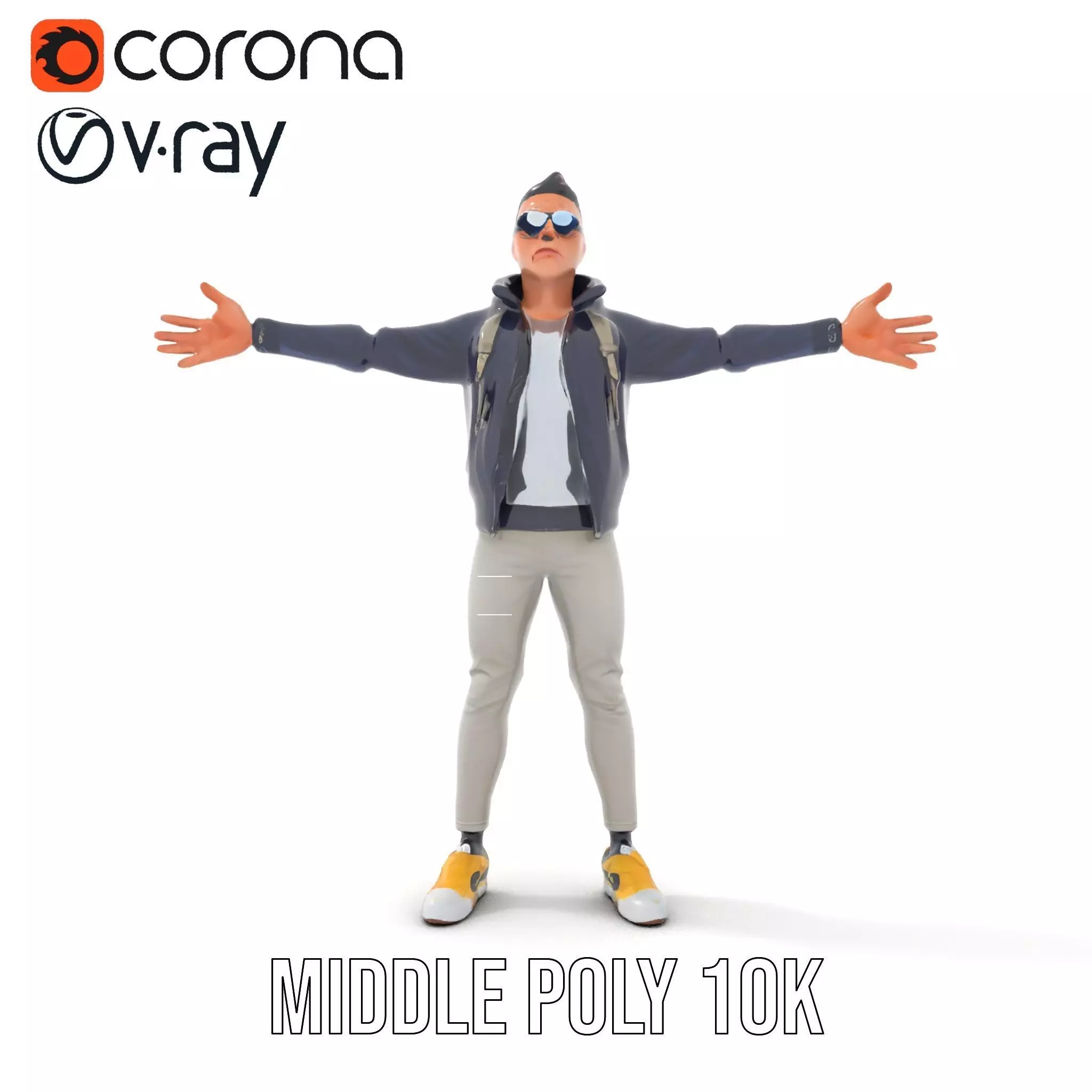 Stylish Casual Outfit model pack Low-poly 3D model_13