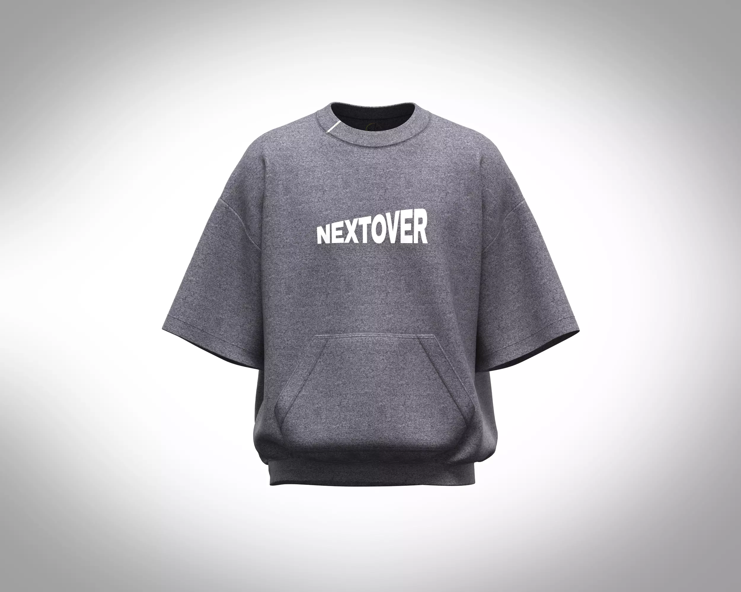 Mens sweatshirt with kangaroo pocket and graphic 3D model