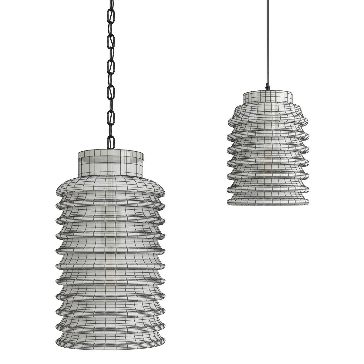 STACKED PENDANT - MERCURY GLASS 3D model_7
