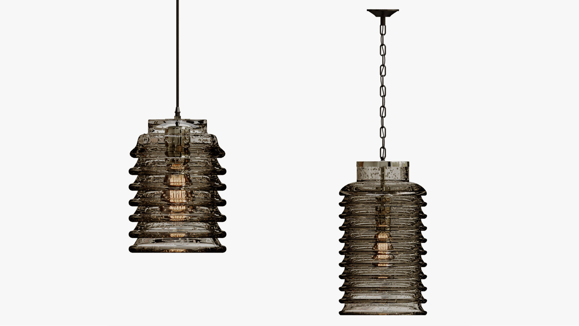 STACKED PENDANT - MERCURY GLASS 3D model_2