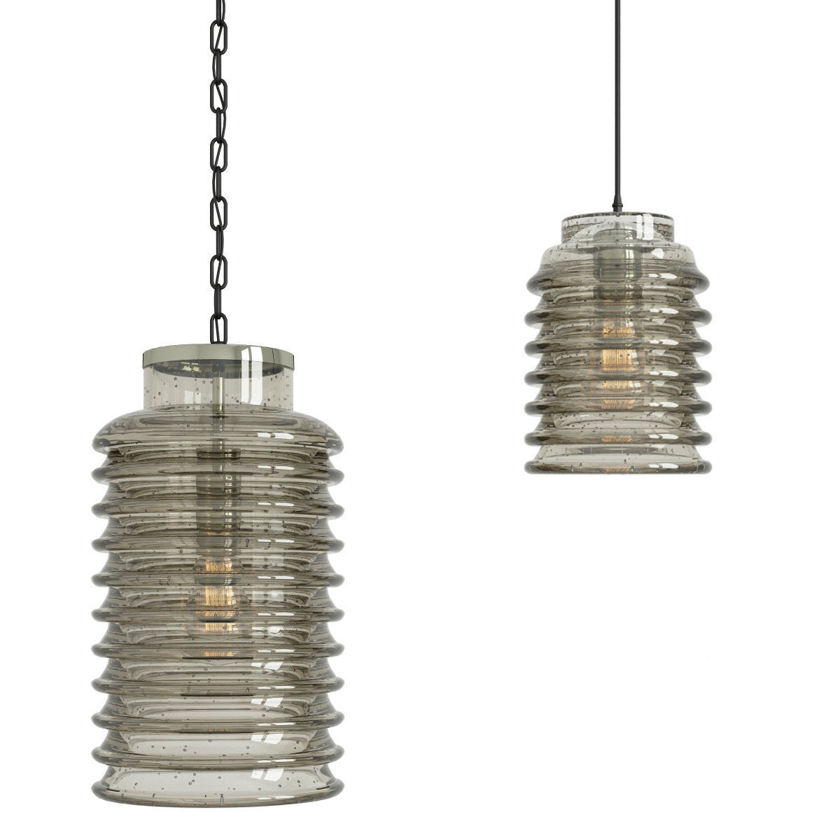STACKED PENDANT - MERCURY GLASS 3D model_5
