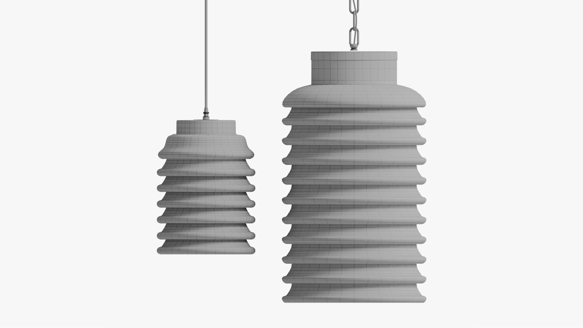 STACKED PENDANT - MERCURY GLASS 3D model_6