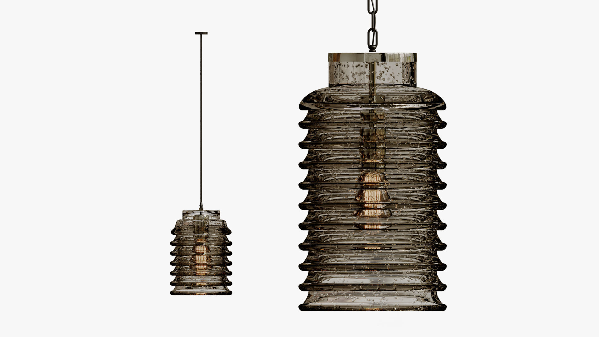 STACKED PENDANT - MERCURY GLASS 3D model_3