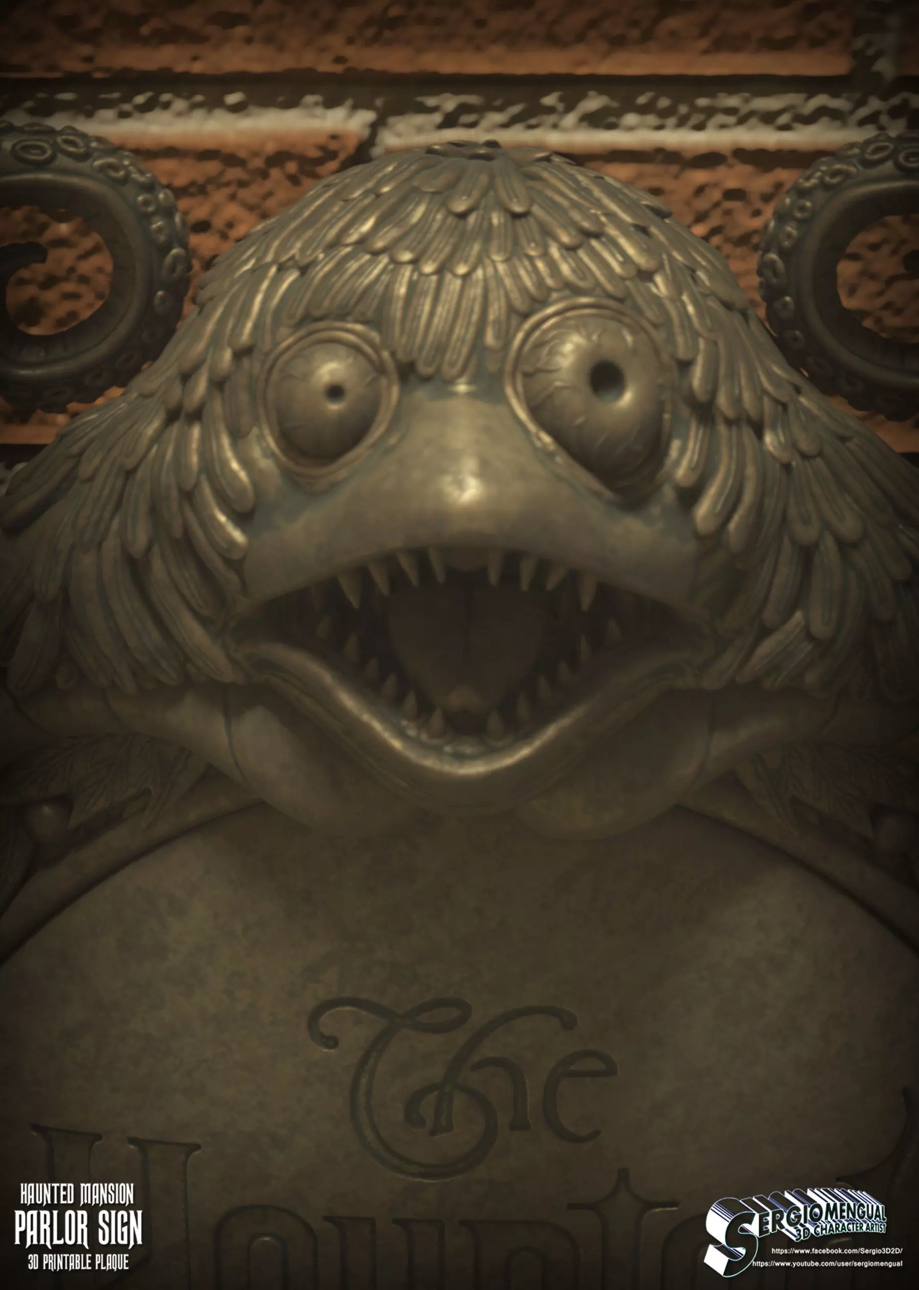 Disney Haunted Mansion Parlor Sign 3D Printable Plaque 3D print model_6