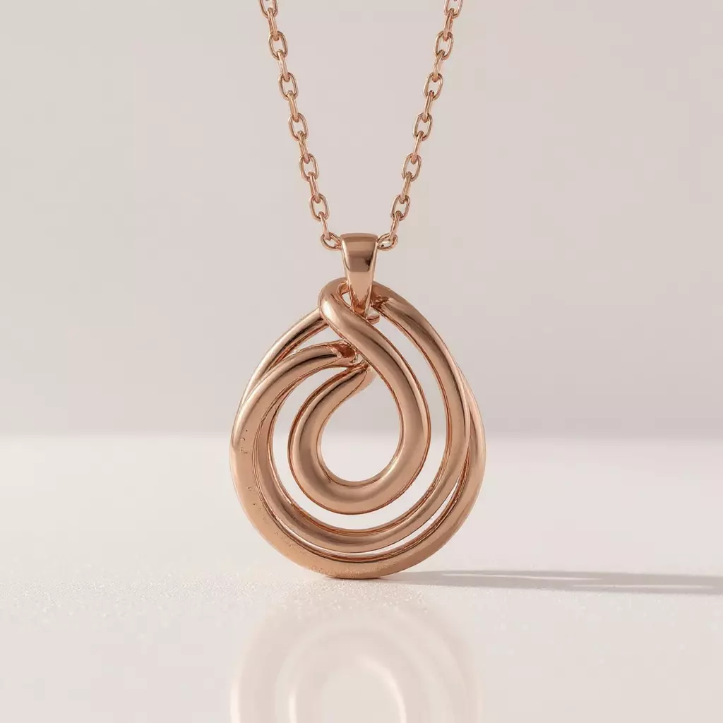 Infinity Gold Necklace Minimalist Interlocking Loop  3D print model_2