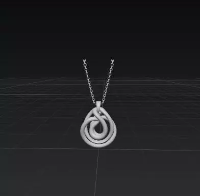 Infinity Gold Necklace Minimalist Interlocking Loop  3D print model_10