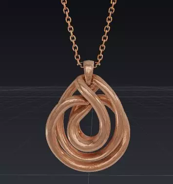 Infinity Gold Necklace Minimalist Interlocking Loop  3D print model_8