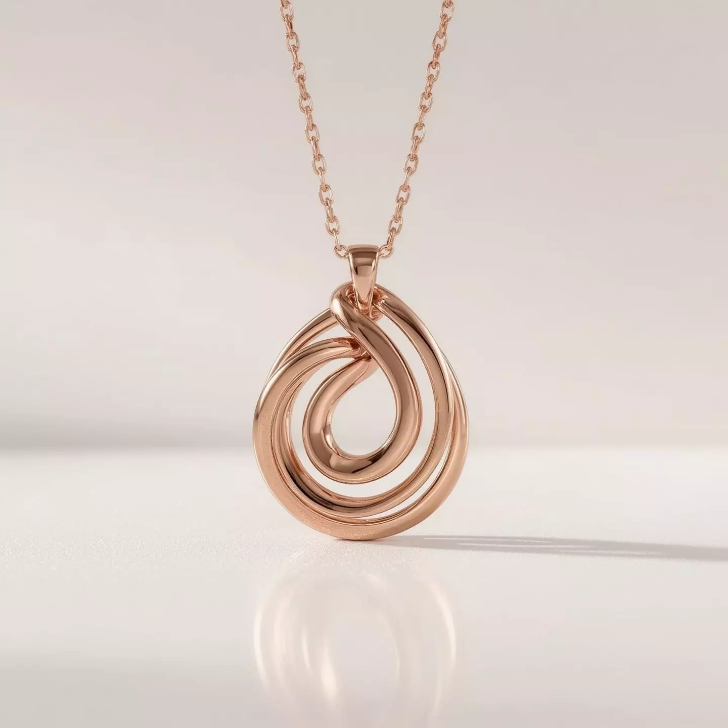 Infinity Gold Necklace Minimalist Interlocking Loop  3D print model_1