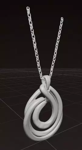 Infinity Gold Necklace Minimalist Interlocking Loop  3D print model_12