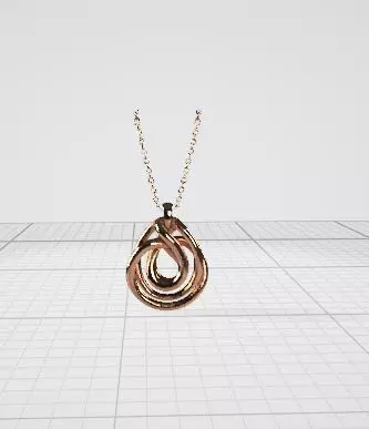 Infinity Gold Necklace Minimalist Interlocking Loop  3D print model_5