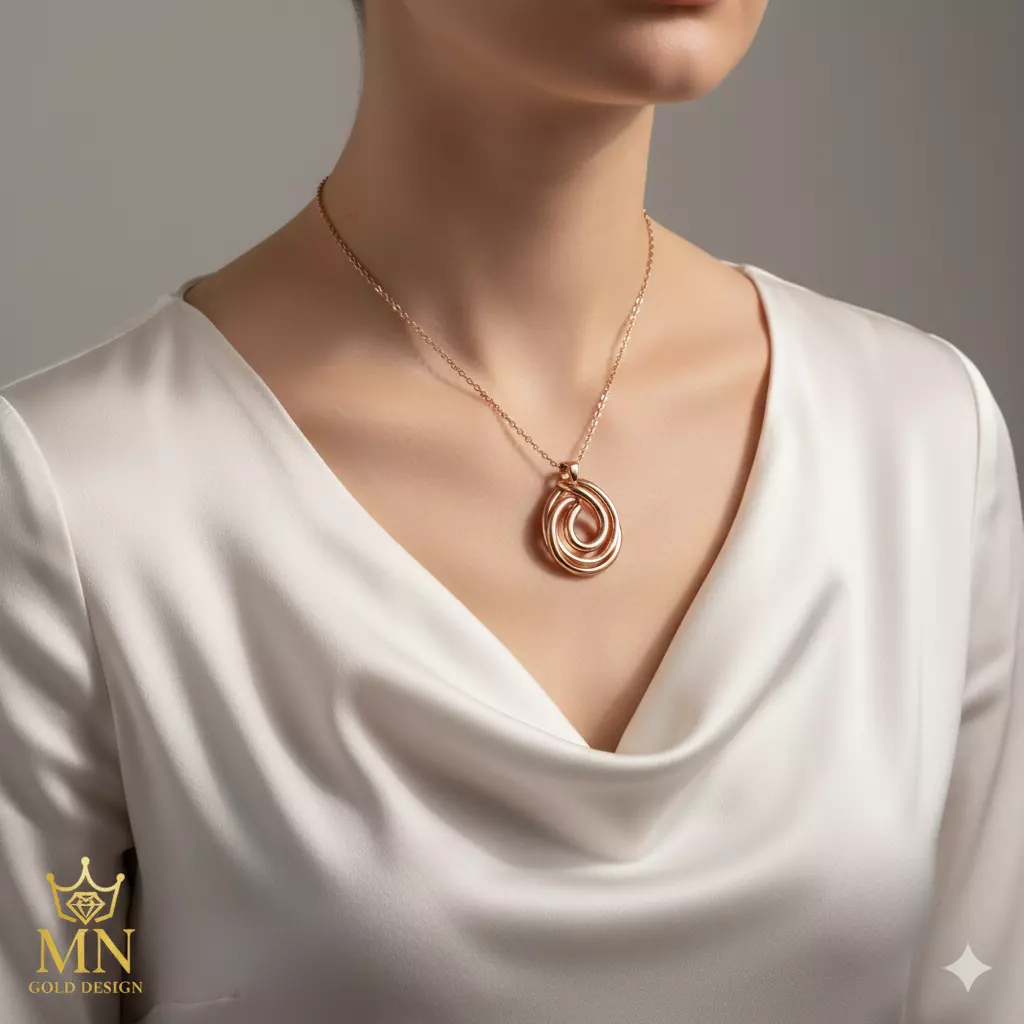 Infinity Gold Necklace Minimalist Interlocking Loop  3D print model_0