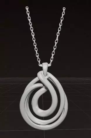 Infinity Gold Necklace Minimalist Interlocking Loop  3D print model_7