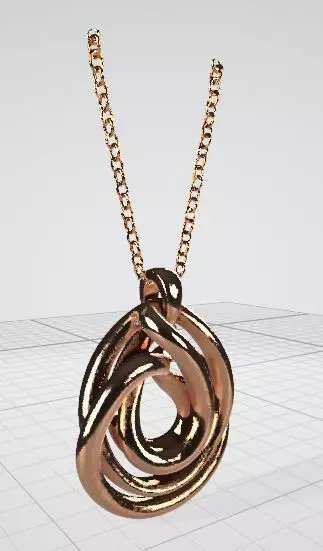 Infinity Gold Necklace Minimalist Interlocking Loop  3D print model_6