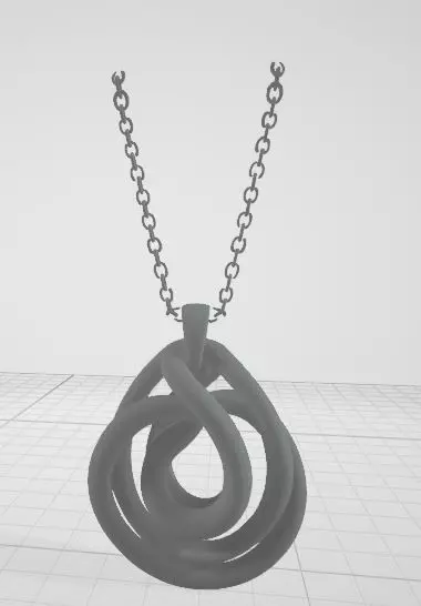 Infinity Gold Necklace Minimalist Interlocking Loop  3D print model_11