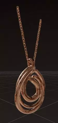 Infinity Gold Necklace Minimalist Interlocking Loop  3D print model_4