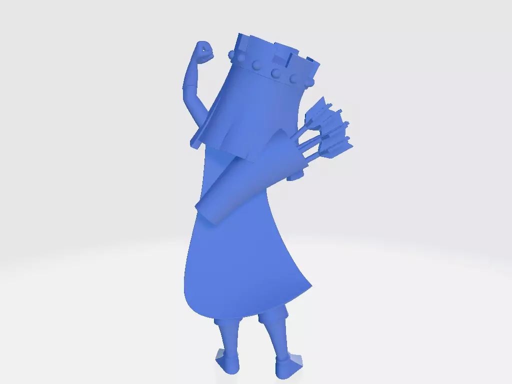 CoC Cartoon Queen Pose 1 3D print model_5