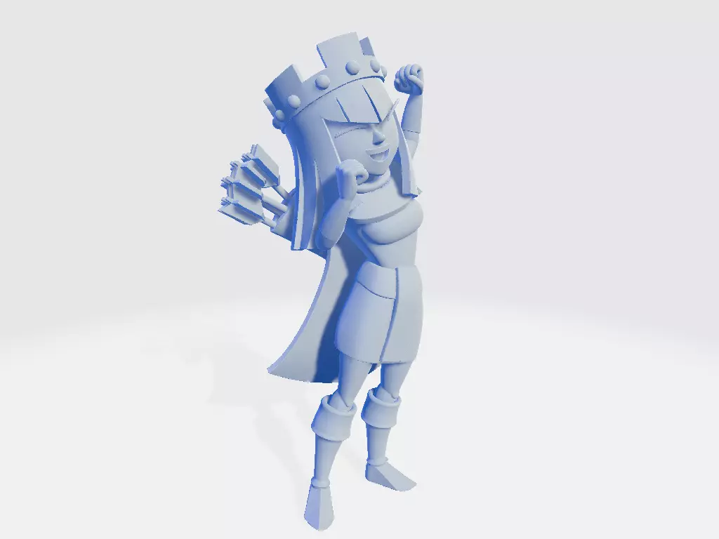 CoC Cartoon Queen Pose 1 3D print model_1