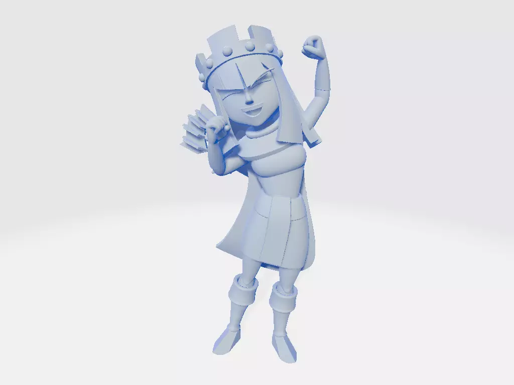 CoC Cartoon Queen Pose 1 3D print model_2