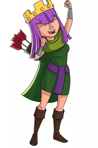 CoC Cartoon Queen Pose 1