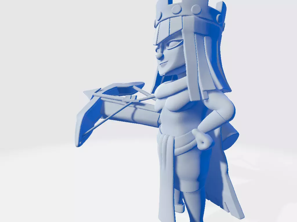 CoC Cartoon Queen 3D print model_2