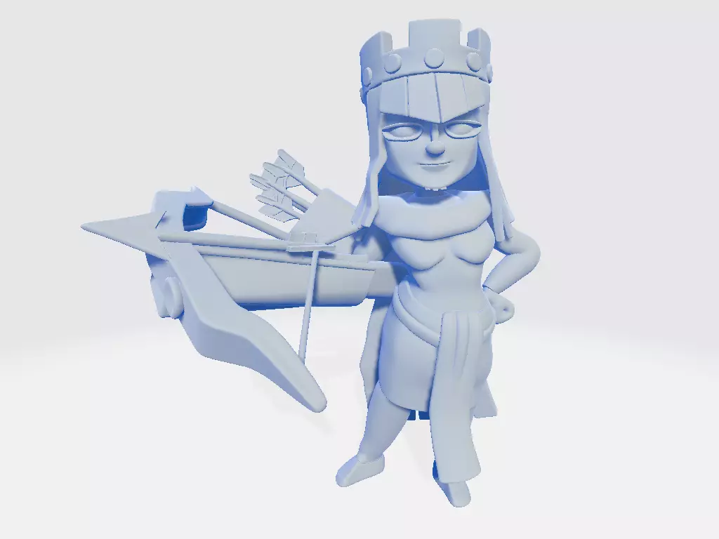 CoC Cartoon Queen 3D print model_1