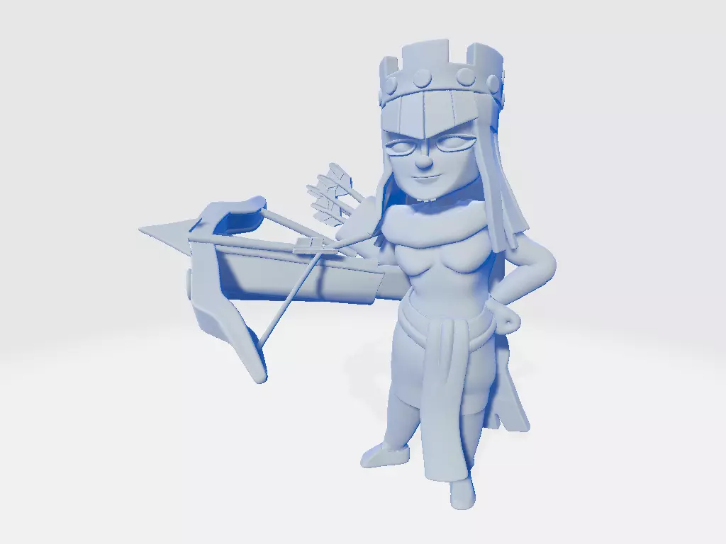 CoC Cartoon Queen 3D print model_6
