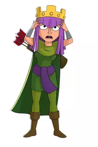 CoC Cartoon Queen Pose 2