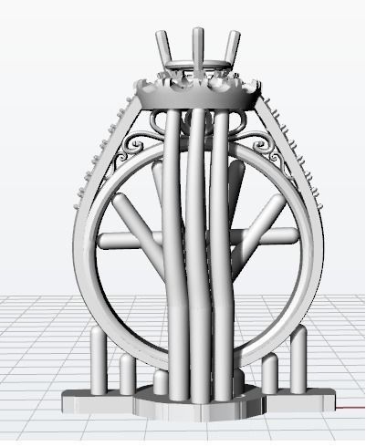 Gorgeous diamond ring with support 3D print model_2