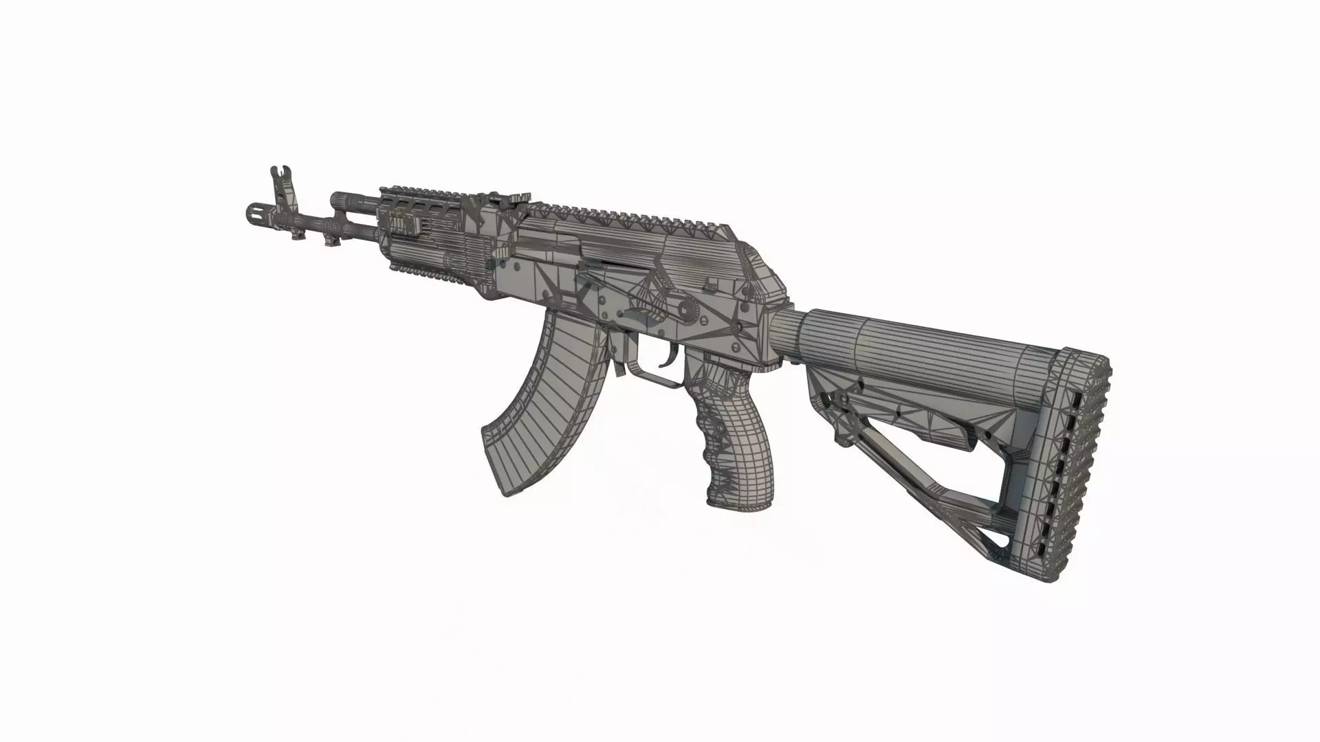 Modern Weapons Rifles new AK 3D model_5