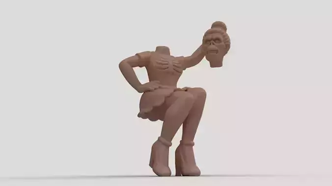 Headless Skeleton Woman Halloween Figurine