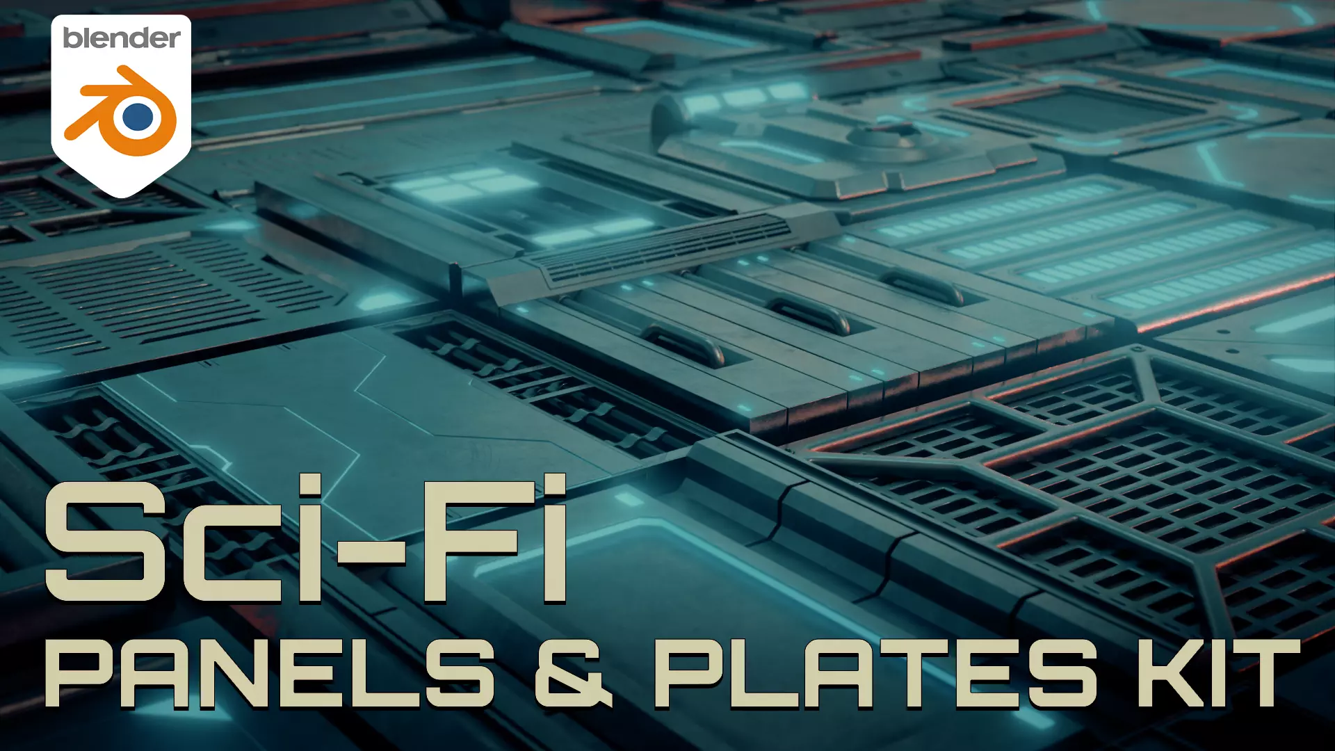 Sci-Fi Modular Industrial Panels and Plates Kit 3D model_1