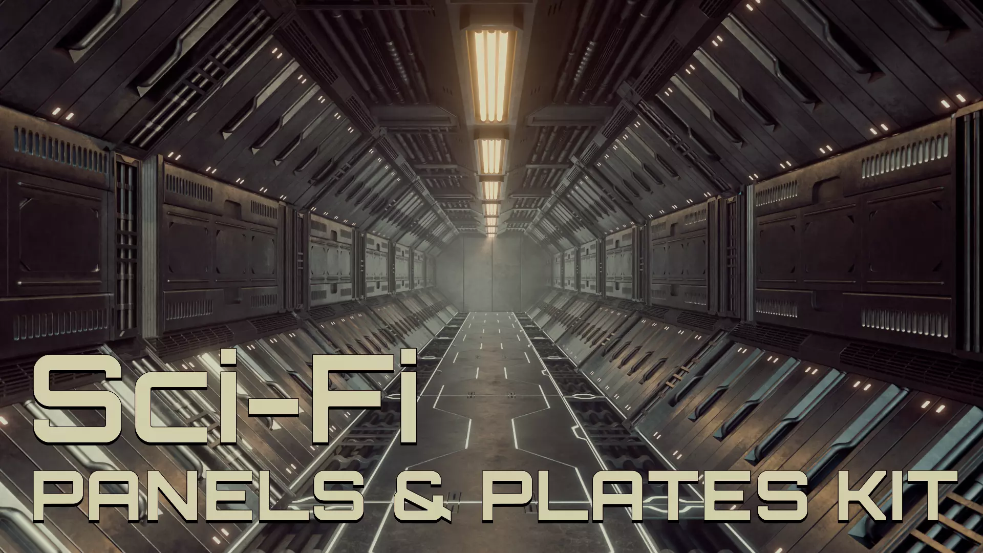 Sci-Fi Modular Industrial Panels and Plates Kit 3D model_4