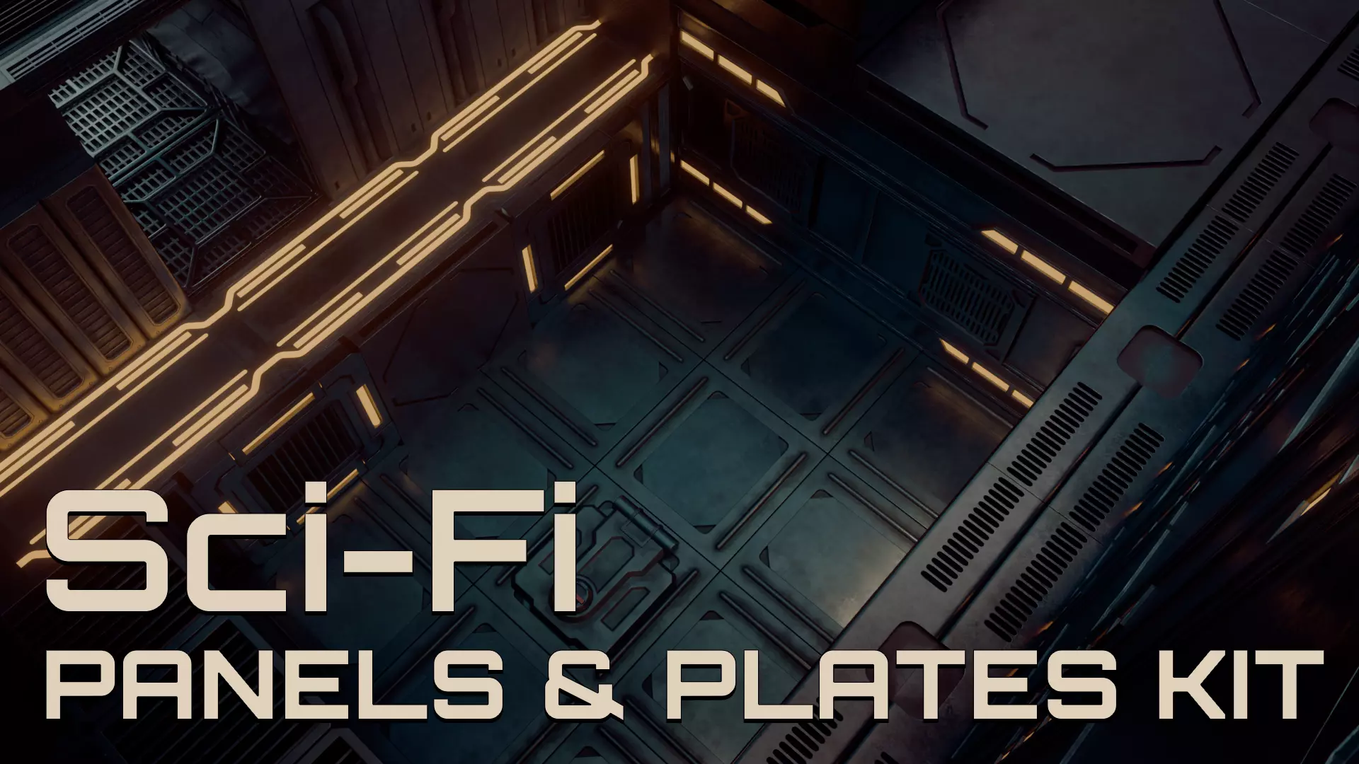 Sci-Fi Modular Industrial Panels and Plates Kit 3D model_2